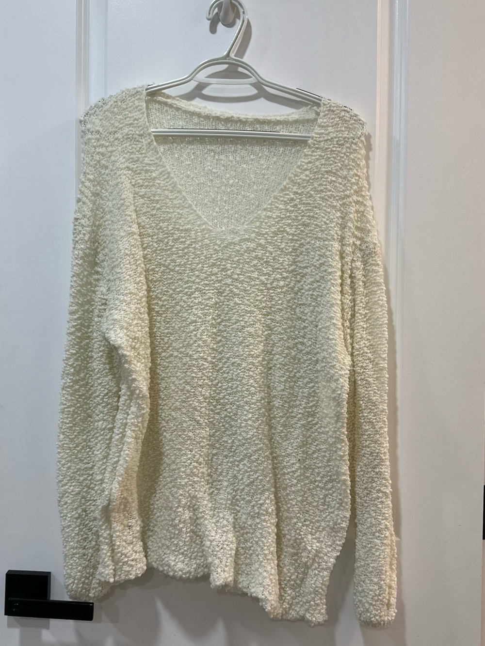 Cozy Cream V-Neck Womenβs Sweater
